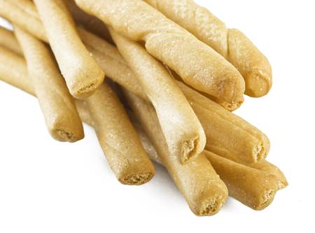 bread sticks on white background