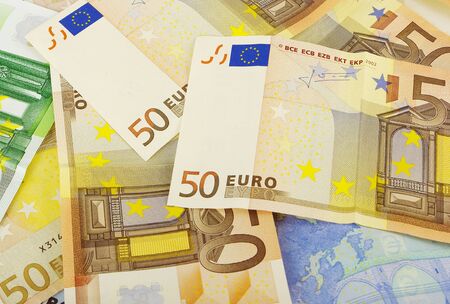 Close-up of Euro money