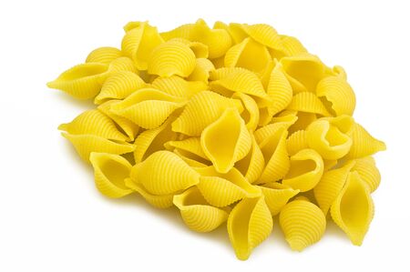 italian pasta close up on white backgroundの写真素材