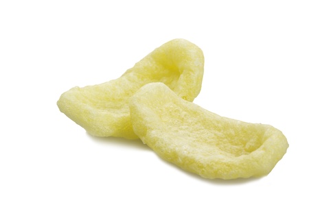 chips close up on the white background