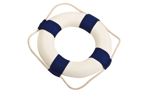 Life buoy on the white