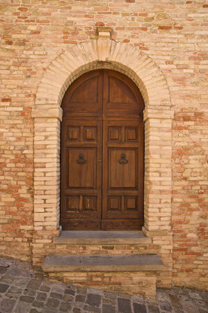 old door of wood in Castle of Gradaraのeditorial素材
