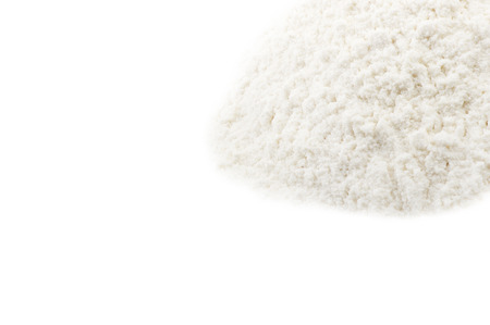 a pound of flour close up on the whiteの写真素材