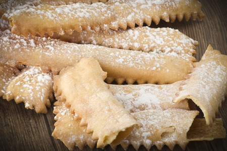 Tipical italian cake "Chiacchere" for carnival parttyの写真素材