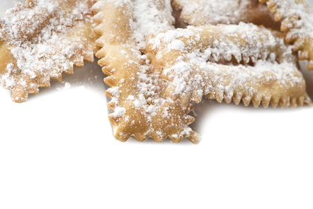 Tipical italian cake "Chiacchere" for carnival partyの写真素材