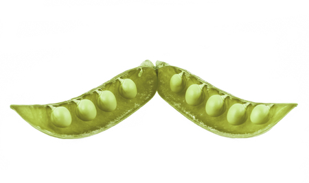 Green Peas close up on the white の写真素材