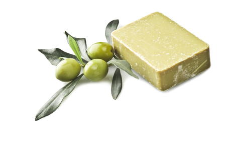 Soap and natural ingredients to olive oilの写真素材