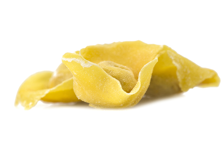 flouring tortellini ready to cook in the brothの写真素材