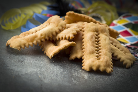 Tipical italian cake Chiacchere for carnival partyの写真素材