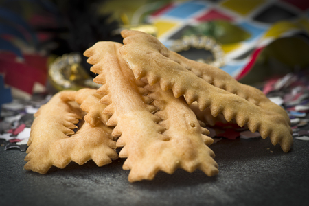 Tipical italian cake Chiacchere for carnival partyの写真素材