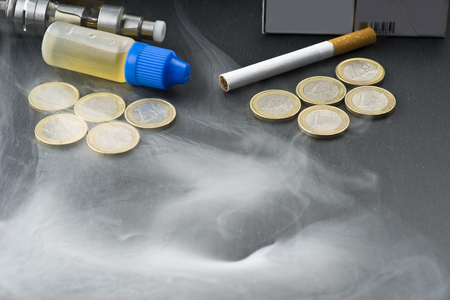 tax on liquids of electronic cigarettes in Italyの写真素材