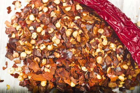 seeds of dry red hot chili peppers