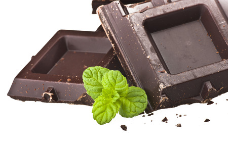 Chocolate bars stack isolated on white backgroundの写真素材