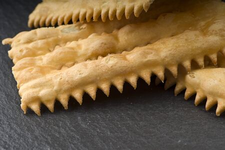 Tipical italian cake Chiacchere for carnival partyの写真素材