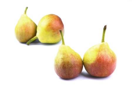 Little pears isolated on whiteの写真素材