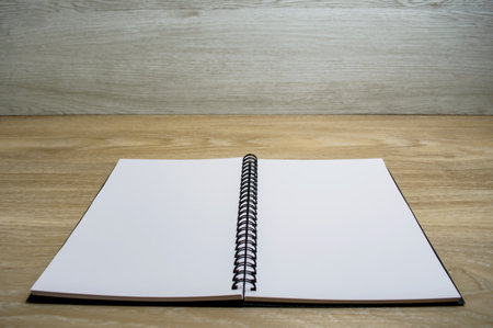 notebook on tableの写真素材