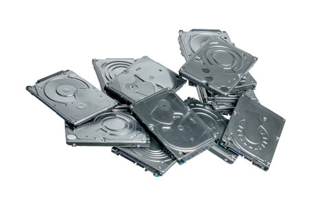 tons of non-function harddiskの写真素材