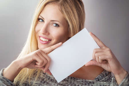 Blonde presents campaign or voucher blankの写真素材