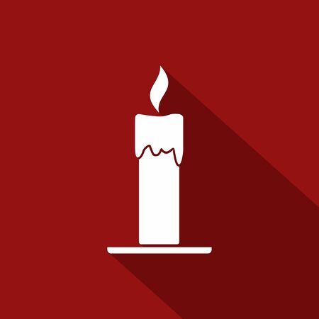 Candle icon. Flat design with long shadowsのイラスト素材