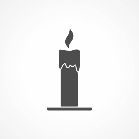 Candle icon - Vector illustration. Grayのイラスト素材
