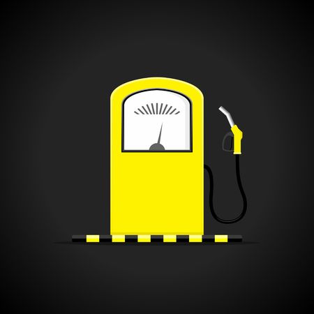 Gas station pump with fuel nozzleのイラスト素材