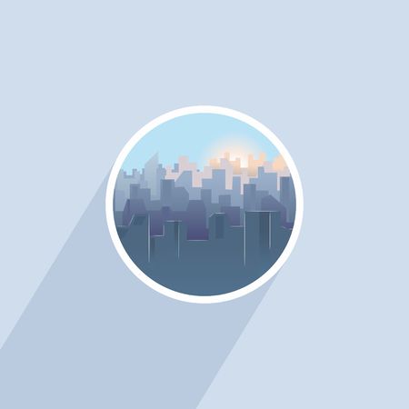 Blue city skylinesのイラスト素材