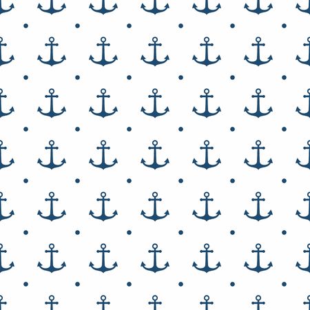 Hipster pattern background with anchorのイラスト素材