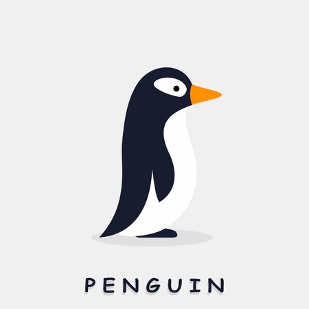 Penguin flat style. Vector illustrationのイラスト素材