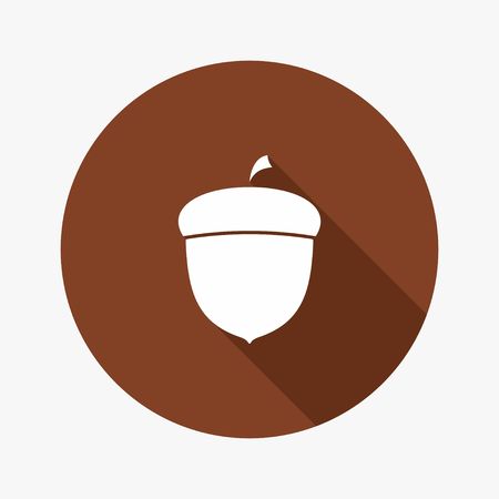Vector Flat Icon of Acornのイラスト素材