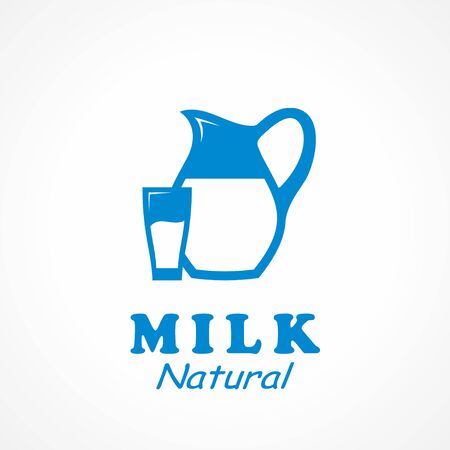 Natiral Milk Icon. Vector Illustrationのイラスト素材