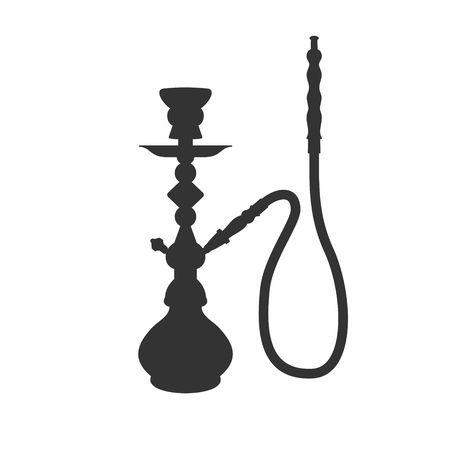 Black Silhouette of a Hookah. Vector Illustration.