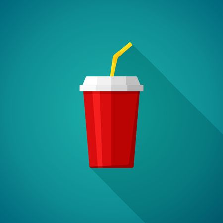 Cola and Soda. Cup for fast food. Drink icon Vector Illustrationのイラスト素材