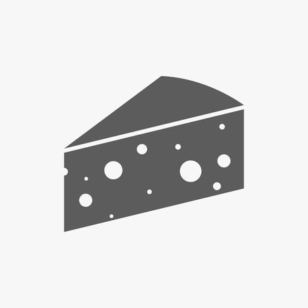Piece of Cheese icon on gray background. Illustration.のイラスト素材