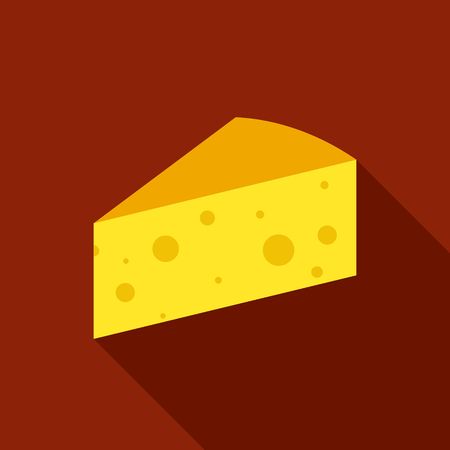 Piece of Cheese icon in flat style. Illustrationのイラスト素材