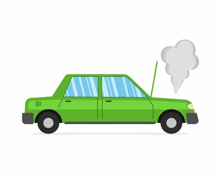 Car crash and accident on white background, auto broke down. のイラスト素材