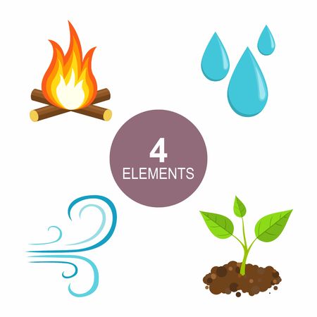 Natural Elements -Fire, Water,  Air and Earth.のイラスト素材