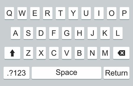 Keyboard of smartphone alphabet buttons. Qwerty Vector illustration.のイラスト素材