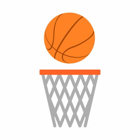 Basketball ball net in flat dasing style isolated on white background. Vector Illustrationのイラスト素材