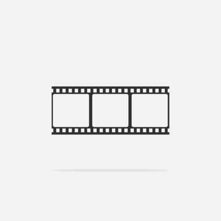 Film strip frame Icon in flat style isolated on gray background. Design element illustrationのイラスト素材