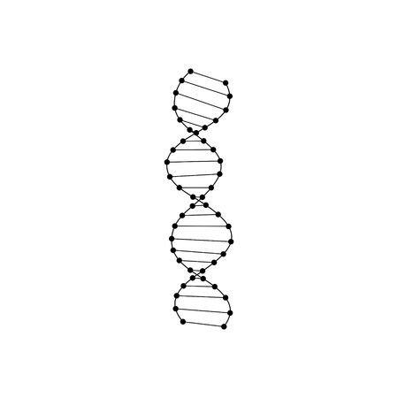 White DNA icon in flat style isolated on background.のイラスト素材