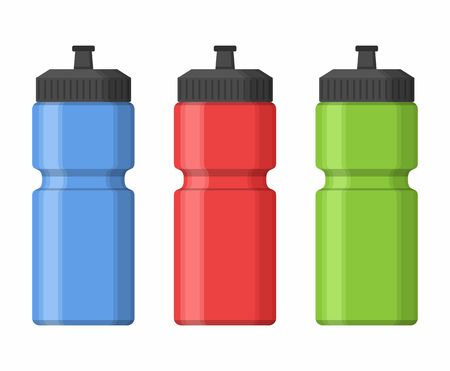 Sport bottles icon for water icon in flat style isolated on gray background with shadow.のイラスト素材