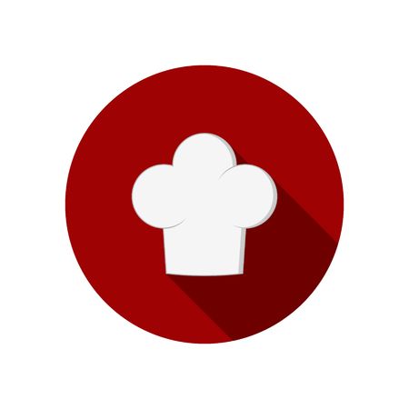 Chef hat icon isolated on white background clothing cook in flat style.のイラスト素材