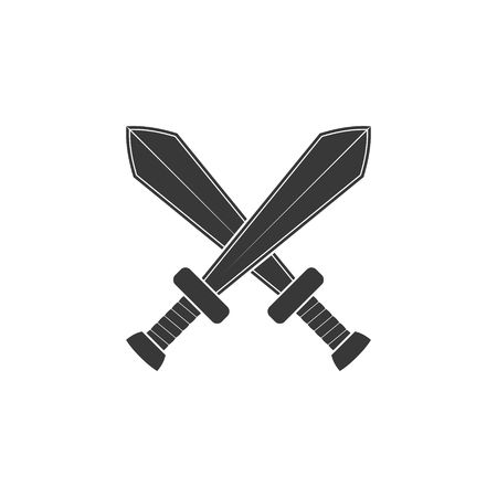 Crossed swords icon isolated on white background. Arms vector illustrationのイラスト素材