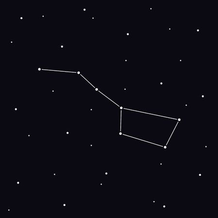Big Dipper constellation in night sky. Ursa Major