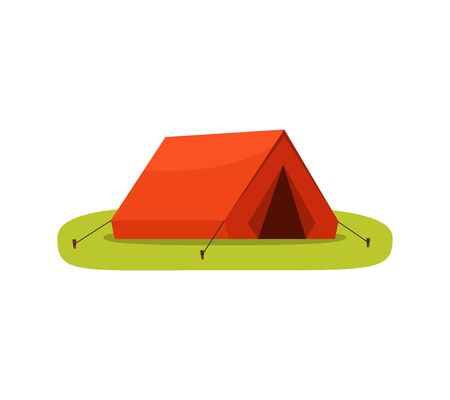 Camping tourist outdoor tent isolated on white background. Vector illustrationのイラスト素材