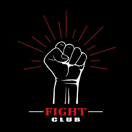 Fist fight club on black background. vector illustrationのイラスト素材