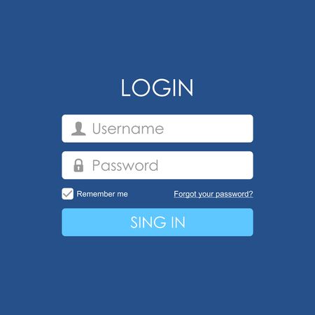 Login user interface. Sign in web element template window. For Website, Mobile, Computer, Application etc. Vector illustrationのイラスト素材