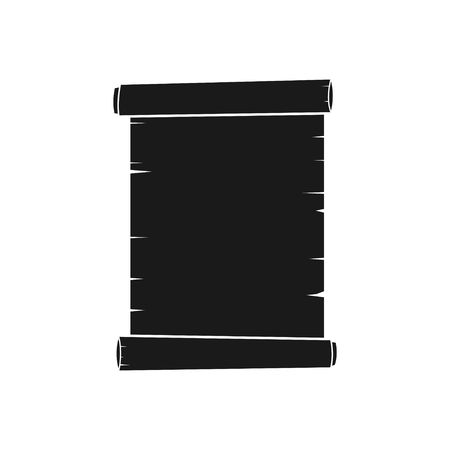 Old scroll paper icon isolated on white background. Retro sheet icon, illustration of ancient parchment. Vector illustrationのイラスト素材