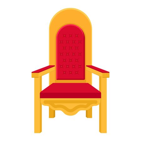 Red royal throne. King throne or armchair icon in flat style isolated on white background. Vector illustrationのイラスト素材