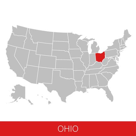 United States of America with the State of Ohio selected. Map of the USA vector illustrationのイラスト素材